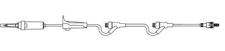 15 Drop, 83in, Non-Vented, Roller Clamp, Pre-Pierced Y-Site, Sure-Lok® Needle-Free Y-Site, Rotating Male Luer Lock