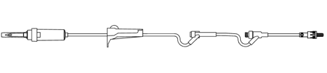 60 Drip, 83in, Non-Vented, Roller Clamp, Pre-Pierced Y-Site, Sure-Lok® Needle-Free Y-Site, Rotating Male Luer Lock